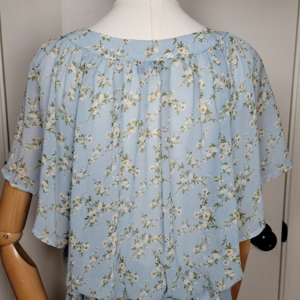 Sabo the Skirt Blue Cottagecore Floral Romper Size XS - Picture 8 of 10